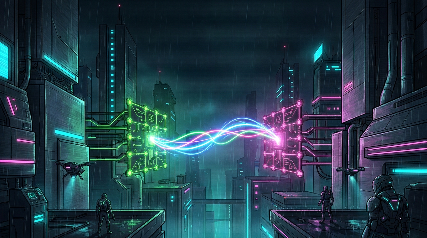 Versus-Moment: beide Grids, Damage-Beam quer durchs Bild